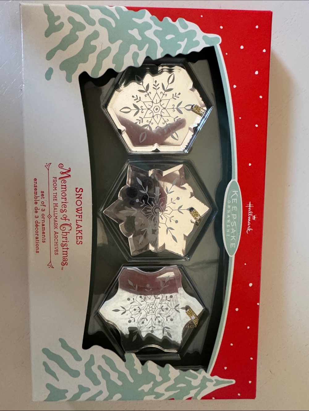 Hallmark Silver Snowflake Keepsake Ornaments - Set of 3